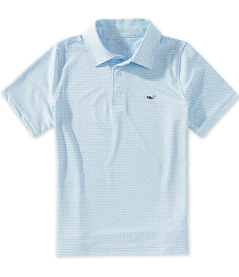 Vineyard Vines Big Boys Sankaty Micro Logo Print Short Sleeve Polo Shirt