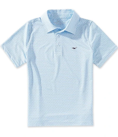 Vineyard Vines Big Boys Sankaty Micro Logo Print Short Sleeve Polo Shirt