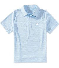 Vineyard Vines Big Boys Sankaty Micro Logo Print Short Sleeve Polo Shirt
