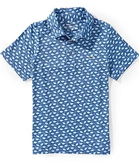 Vineyard Vines Big Boys Sankaty Football Print Short Sleeve Polo Shirt