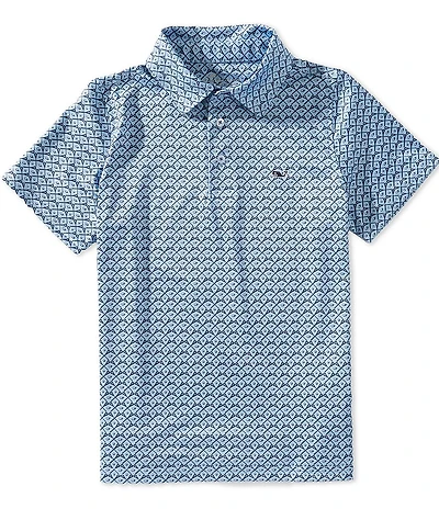 Vineyard Vines Big Boys Sankaty Print Stretch Polo Shirt