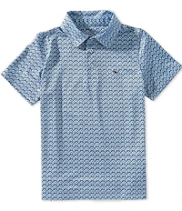 Vineyard Vines Big Boys Sankaty Print Stretch Polo Shirt