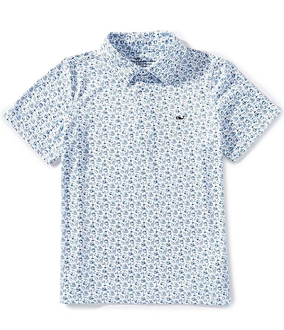 Vineyard Vines Big Boys Sankaty Sport Print Short Sleeve Polo Shirt