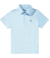 Vineyard Vines Big Boys Sankaty Whale Print Short Sleeve Polo Shirt