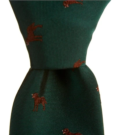 Vineyard Vines Chocolate Lab Kennedy Silk Tie
