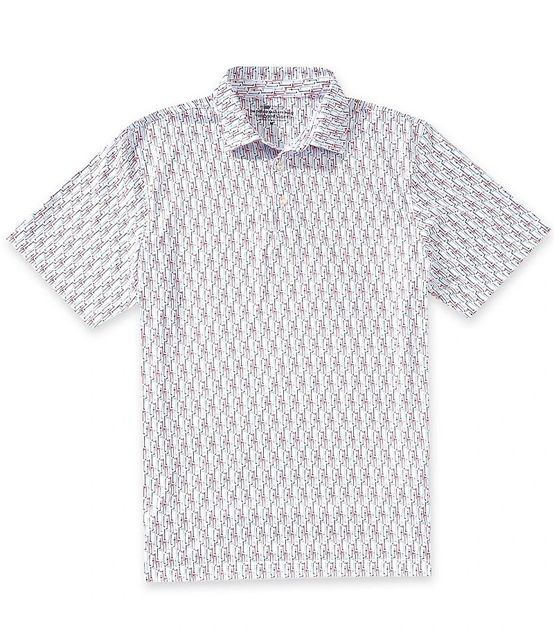 Vineyard Vines Golf White Performance Sankaty Short Sleeve Polo Shirt