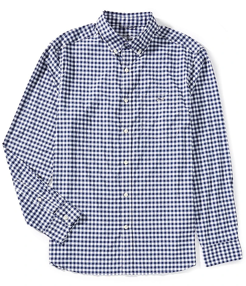 Vineyard Vines Mainsail Gingham Featherweight Performance Stretch Long Sleeve Woven Shirt