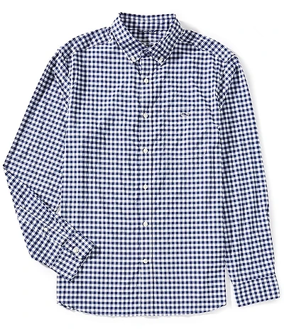 Vineyard Vines Mainsail Gingham Featherweight Performance Stretch Long Sleeve Woven Shirt
