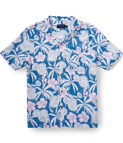 Vineyard Vines Palm-arita Seabreeze Linen Short Sleeve Woven Camp Shirt
