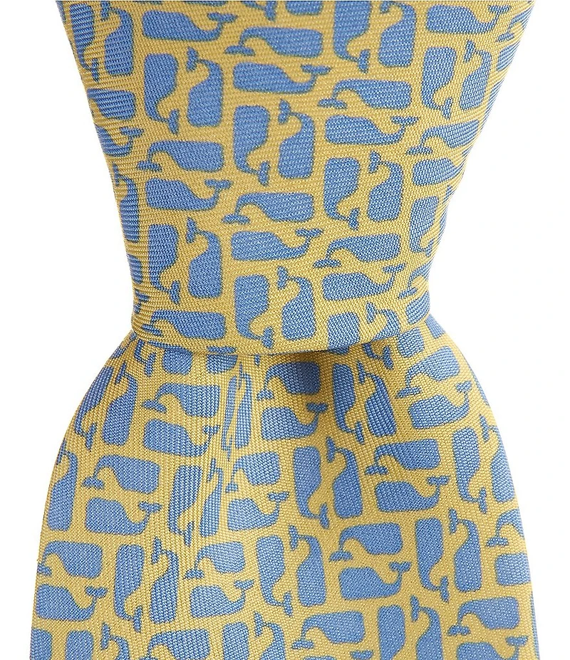 Vineyard Vines Puzzle Whale Narrow 3#double; Silk Tie