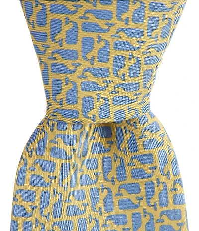 Vineyard Vines Puzzle Whale Narrow 3#double; Silk Tie