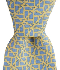 Vineyard Vines Puzzle Whale Narrow 3#double; Silk Tie