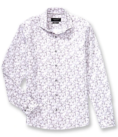 Visconti Abstract Diamond Print Long Sleeve Woven Shirt