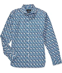 Visconti Abstract Print Long Sleeve Woven Shirt