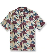 Visconti Abstract Print Short Sleeve Woven Camp Shirt