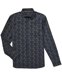 Visconti Abstract Print Stretch Long Sleeve Woven Shirt
