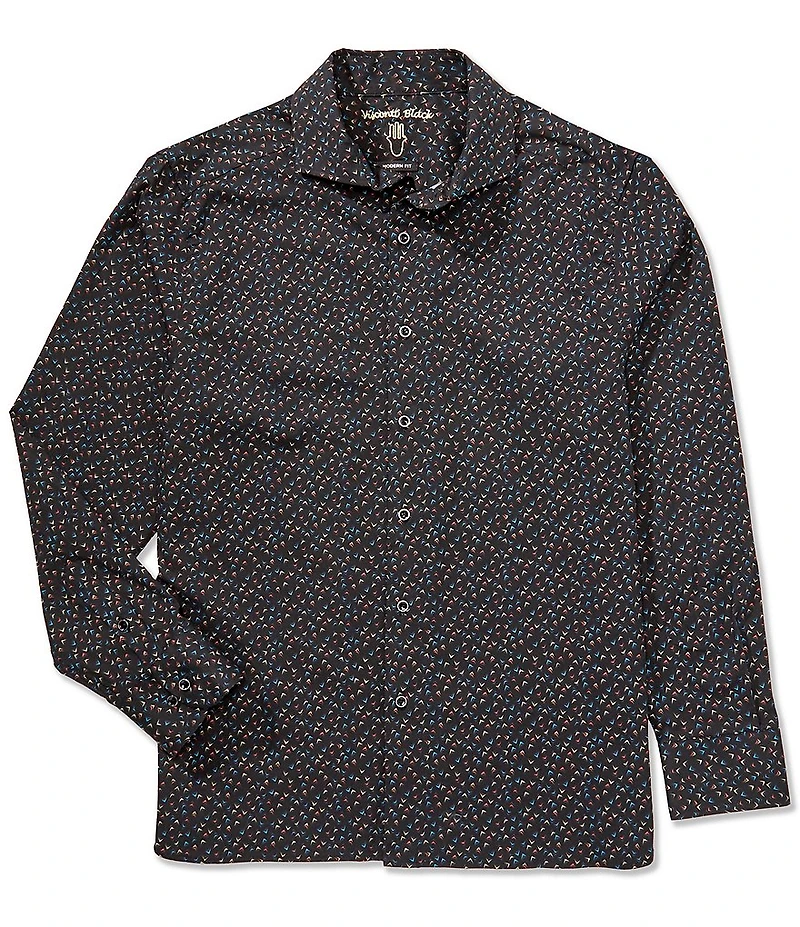 Visconti Arrow Print Long Sleeve Woven Shirt