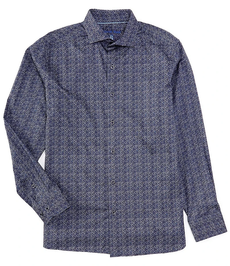 Visconti Basketweave Long Sleeve Woven Shirt