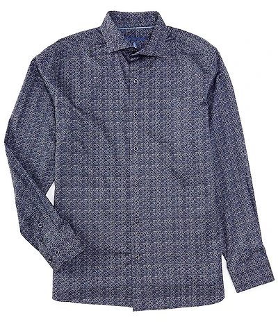 Visconti Basketweave Long Sleeve Woven Shirt
