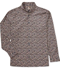 Visconti Big & Tall Abstract Print Big & Tall Stretch Long Sleeve Woven Shirt