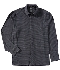 Visconti Big & Tall Gingham Performance Stretch Long Sleeve Woven Shirt