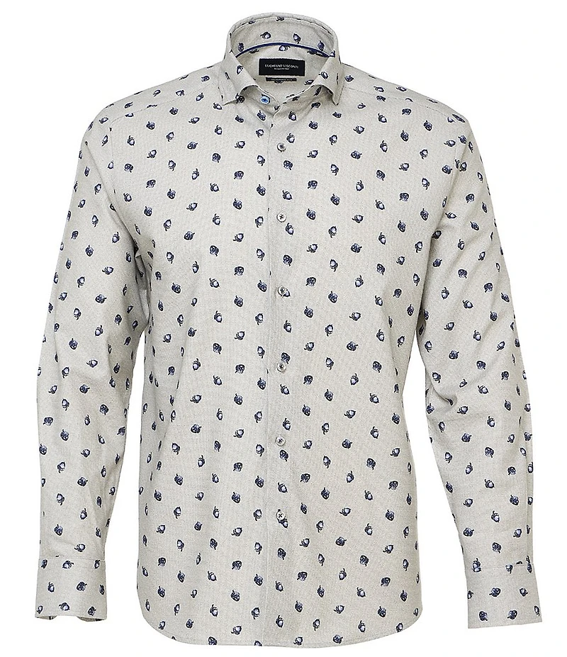 Visconti Big & Tall Mini Gingham Acorn Print Woven Shirt