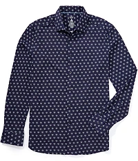 Visconti Circle Pattern Performance Stretch Long Sleeve Woven Shirt