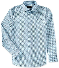 Visconti Dot Floral Stretch Long Sleeve Woven Shirt