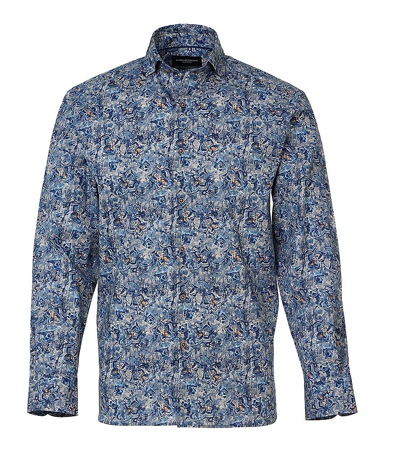 Visconti Floral Print Long Sleeve Woven Shirt