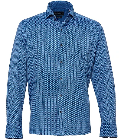 Visconti Geo Pattern Long Sleeve Woven Shirt
