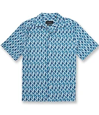 Visconti Geo Print Short Sleeve Woven Camp Shirt