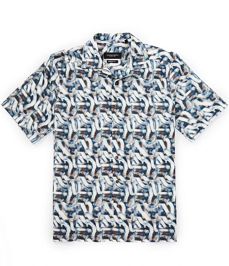 Visconti Geo Short Sleeve Woven Camp Shirt