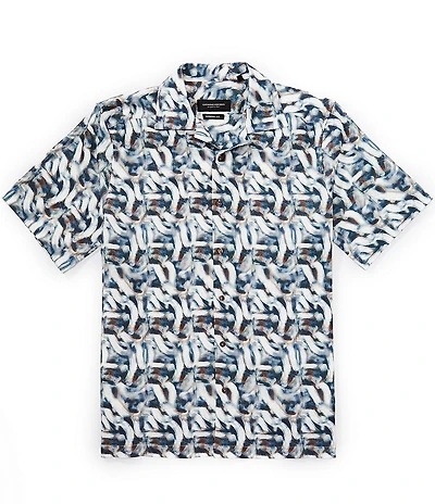 Visconti Geo Short Sleeve Woven Camp Shirt