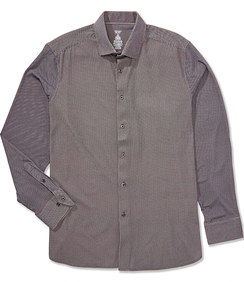 Visconti Gingham Performance Stretch Long Sleeve Woven Shirt