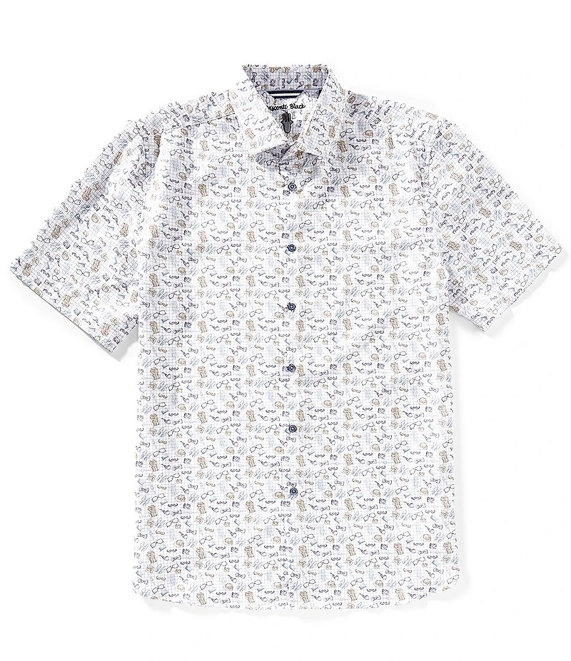 Visconti Glasses Stretch Short Sleeve Woven Shirt