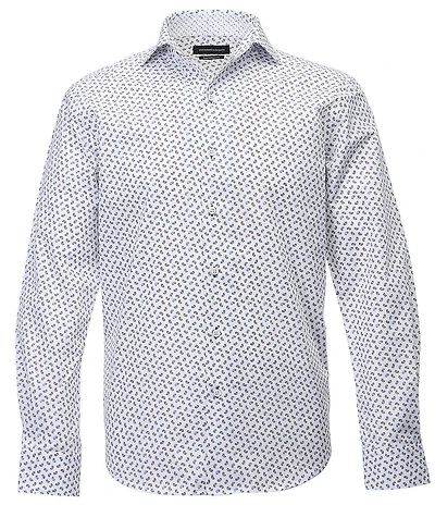 Visconti Micro Paisley Print Long Sleeve Woven Shirt