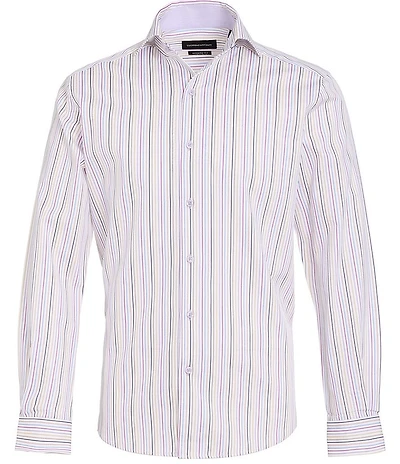Visconti Multi-Color Stripe Long Sleeve Woven Shirt