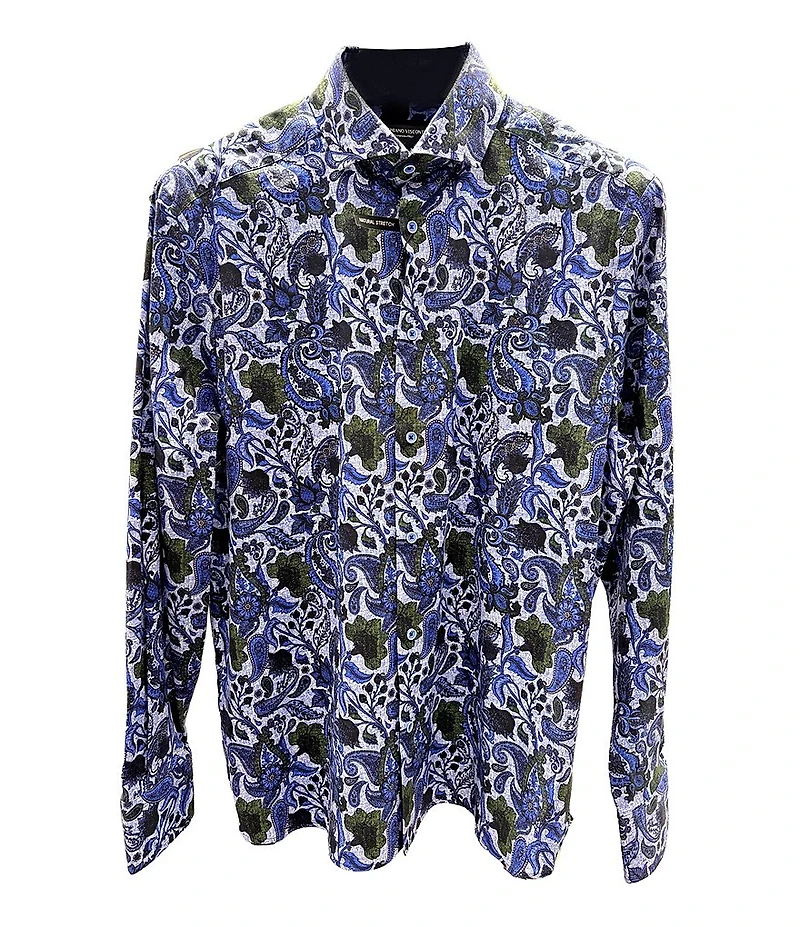 Visconti Paisley Print Woven Long Sleeve Shirt