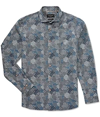 Visconti Patchwork Stretch Long Sleeve Woven Shirt