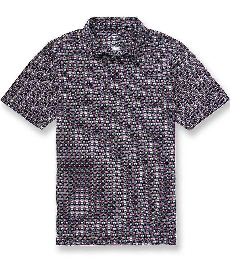 Visconti Skulls Print Short Sleeve Polo Shirt