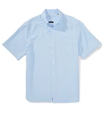 Visconti Solid Stretch Seersucker Short Sleeve Woven Shirt