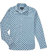 Visconti Tetris Print Long Sleeve Woven Shirt