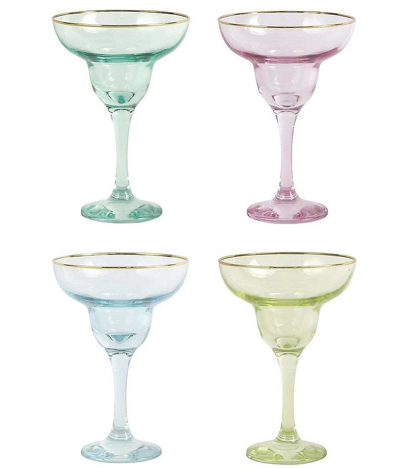 Viva by VIETRI Assorted Novelty Margarita Glasses, Set of 4