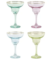 Viva by VIETRI Assorted Novelty Margarita Glasses, Set of 4