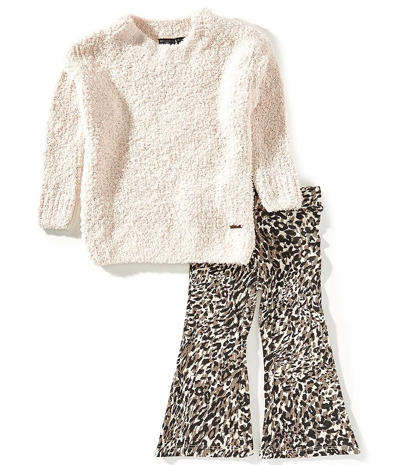 Volcom Baby Girls Long Sleeve Allover Print IG Boucle Knit Sweater & Flare Pants Set