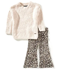 Volcom Baby Girls Long Sleeve Allover Print IG Boucle Knit Sweater & Flare Pants Set