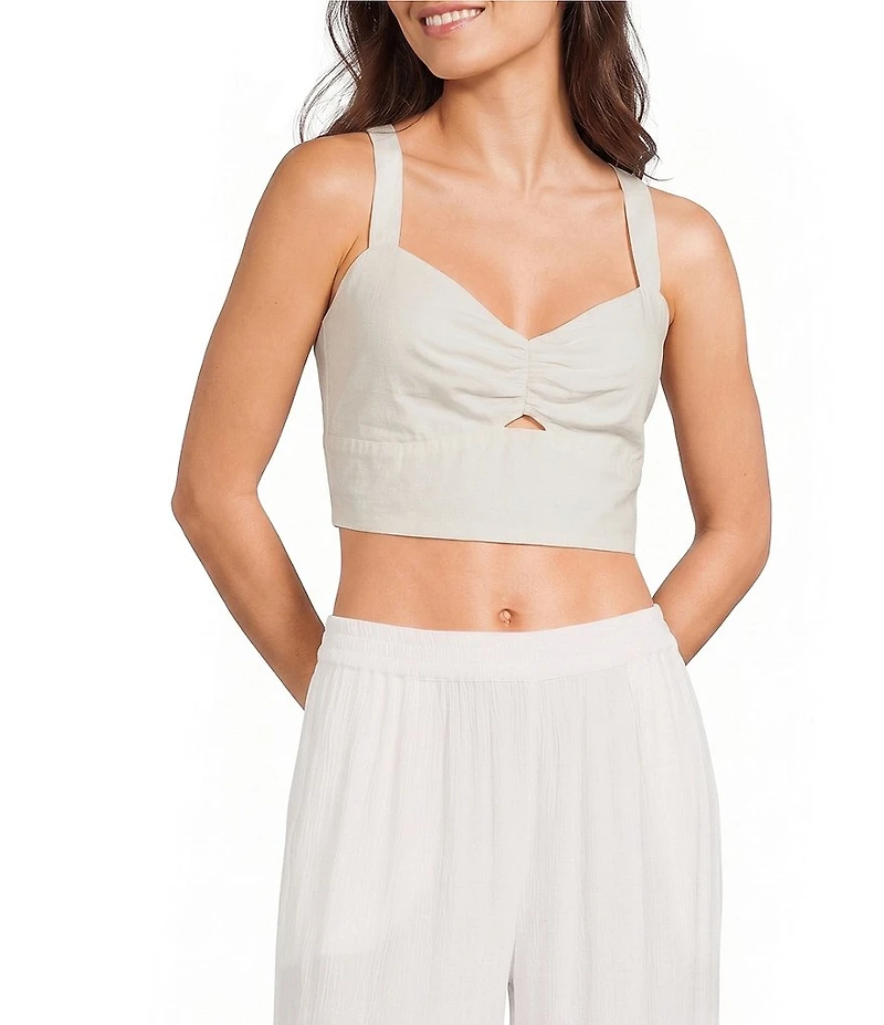 Volcom Bow Chicka V-Neck Ruched Cropped Tank
