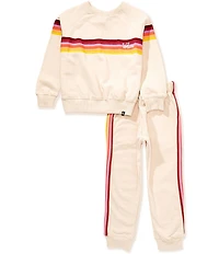 Volcom Little Girls Long Sleeve Fashion Fleece Pullover & Jogger Pants Set