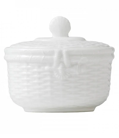 Wedgwood Nantucket Basket Sculpted Bone China Sugar Bowl with Lid