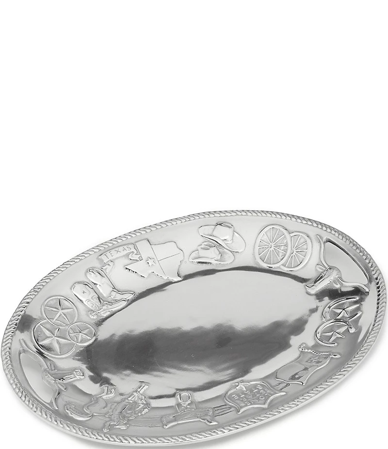 Wilton Armetale Western Texas Handled Metal Tray
